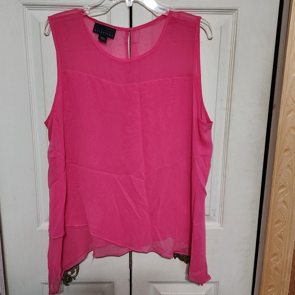 Attention Bright Pink Sleeveless Blouse - Picture 2 of 10